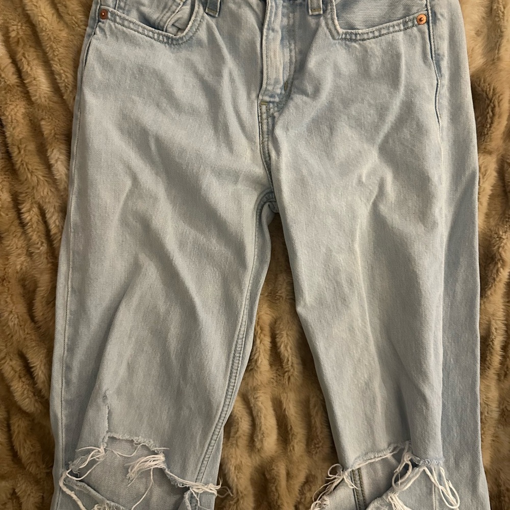 Levi’s Low Pro Straight Jeans, light, distressed wash